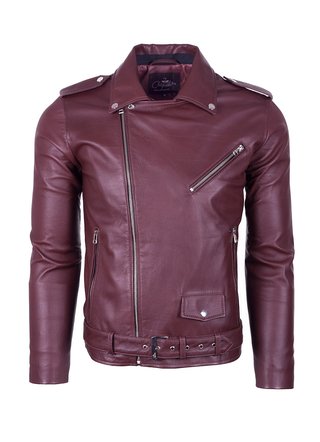 Chaqueta en Cuero Marrón Bison