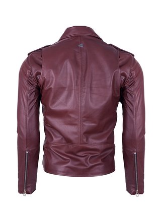 Chaqueta en Cuero Marrón Bison