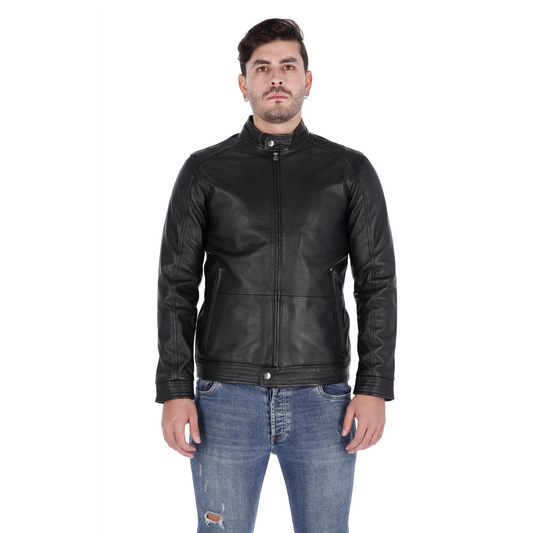 Chaqueta de Cuero Negro LCHL102