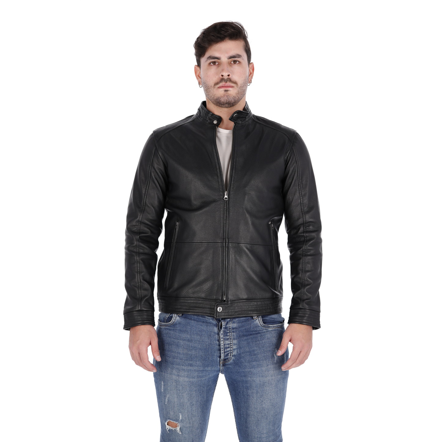 Chaqueta en Cuero Negro LCHL102