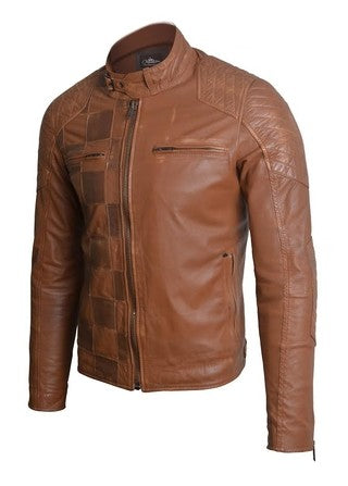 Chaqueta En Cuero Miel Burnell