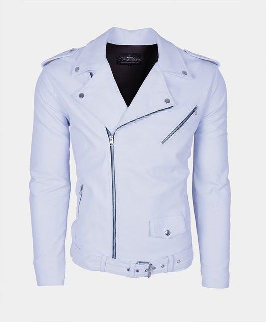 Chaqueta de Cuero Vacuno Blanco Bison LCHL77
