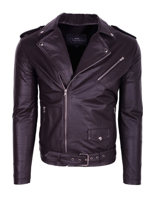 Chaqueta de Cuero Napa Cafe Oscuro Bison LCHL77