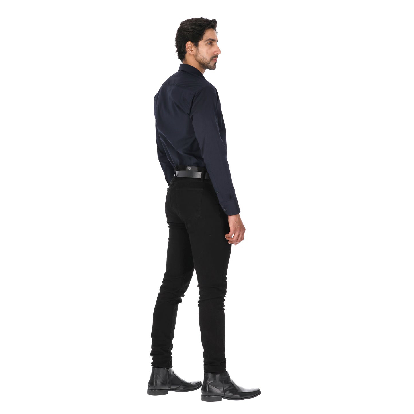 Camisa en Algodón 100% LCC2301 Navy Cabrito Blanco Marca La Chaqueteria