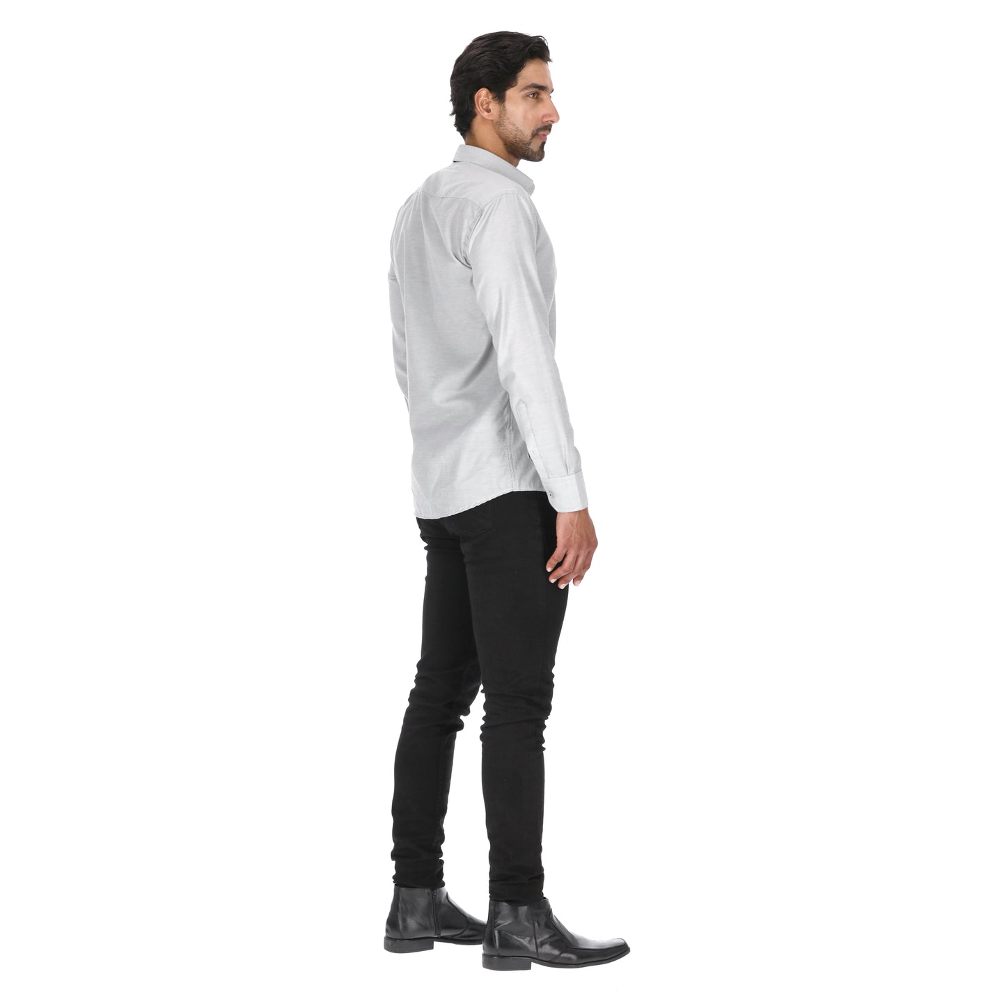 Camisa en Algodón 100% LCC2301 Gris Marca La Chaqueteria