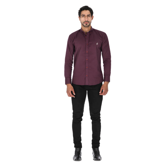 Camisa en Algodón 100% LCC2301 Vinotinto Marca la Chaqueteria
