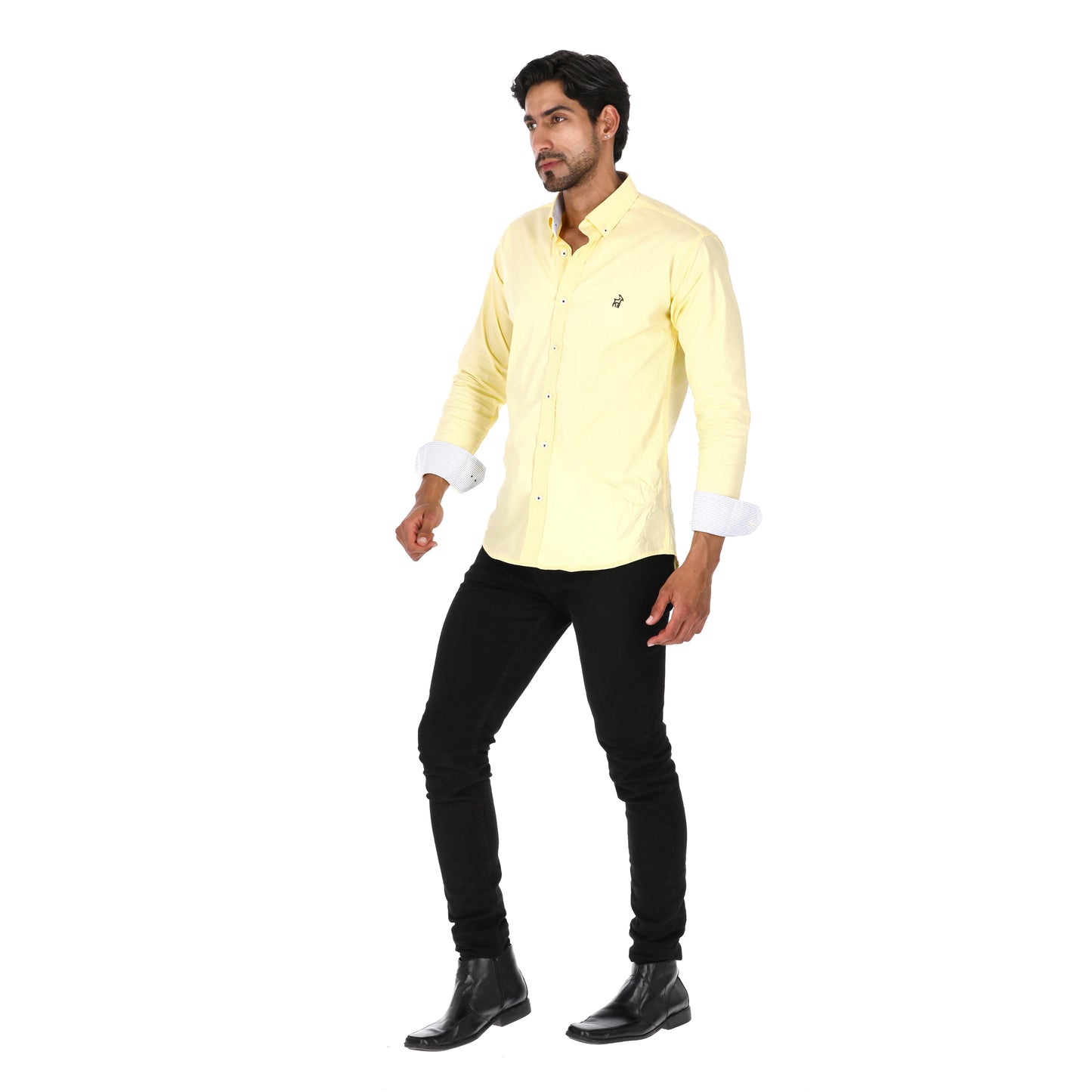 Camisa en Algodón 100% LCC2301 Amarillo Marca la Chaqueteria