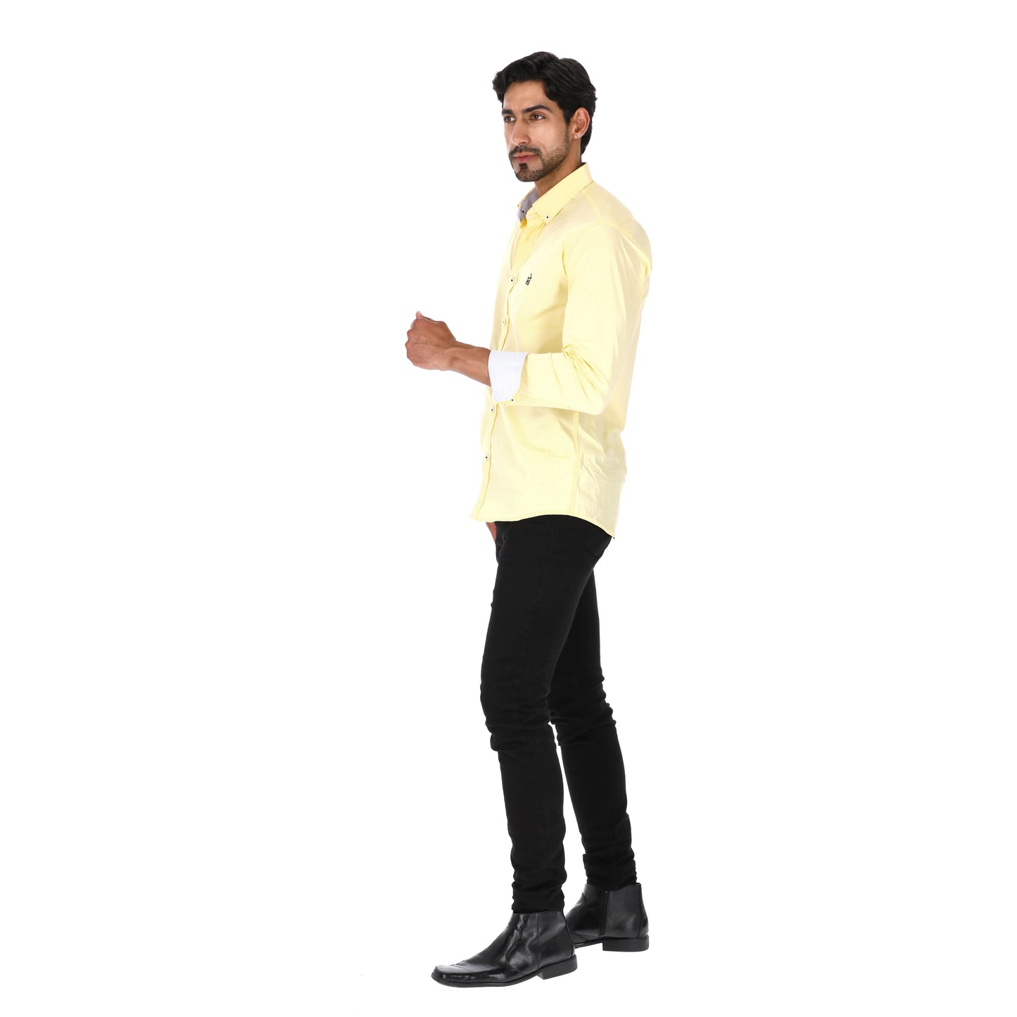 Camisa en algodon 100% LCC2301 Amarillo Marca la Chaqueteria