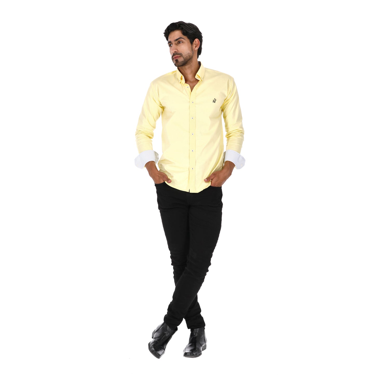 Camisa en Algodón 100% LCC2301 Amarillo Marca la Chaqueteria