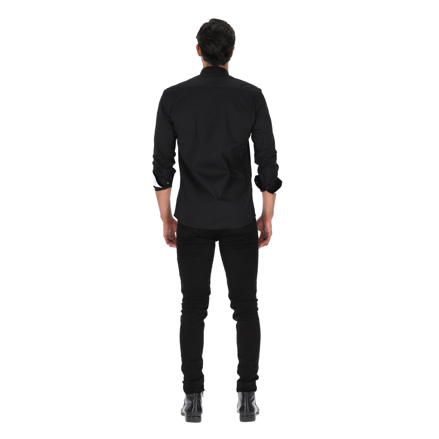 Camisa en Algodón 100% LCC2301 Negro Marca La Chaqueteria