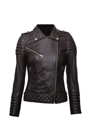 Chaqueta de Cuero Café Nina Marca La Chaqueteria