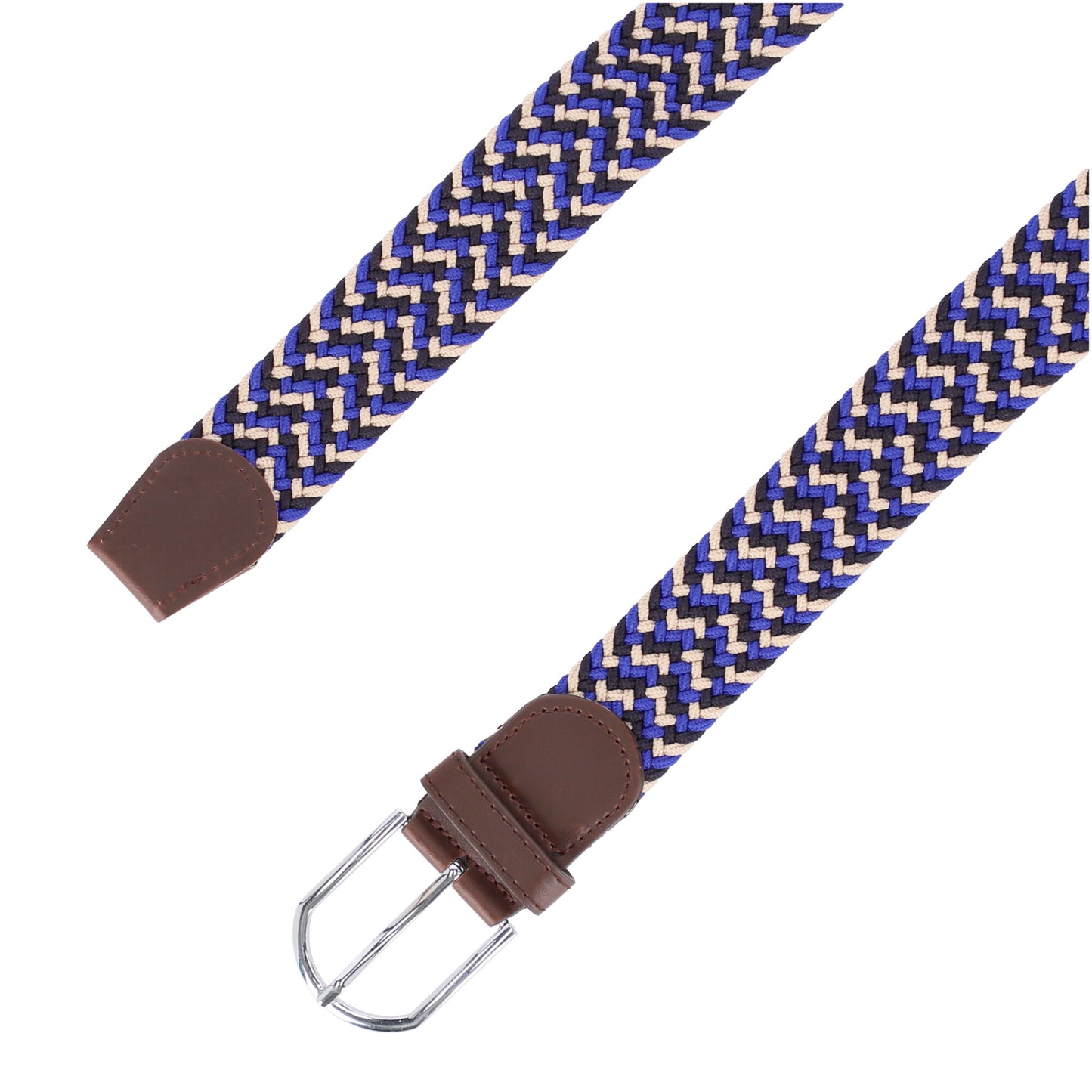 Cinturón Trenzado Multicolor Azul Blanco y Negro Ref 18 Marca La Chaqueteria