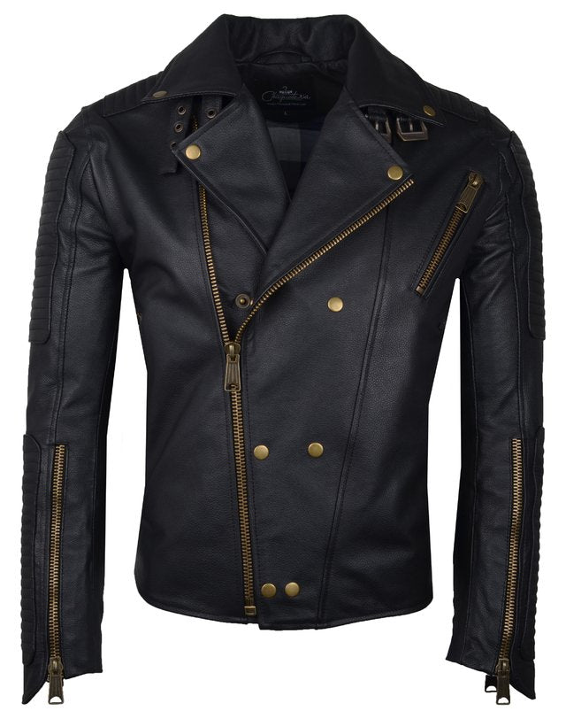 Chaqueta en Cuero Negro Dragon Brush La Chaqueteria