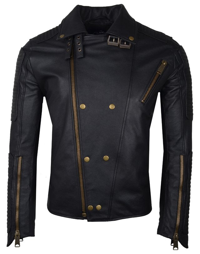 Chaqueta en Cuero Negro Dragon Brush La Chaqueteria