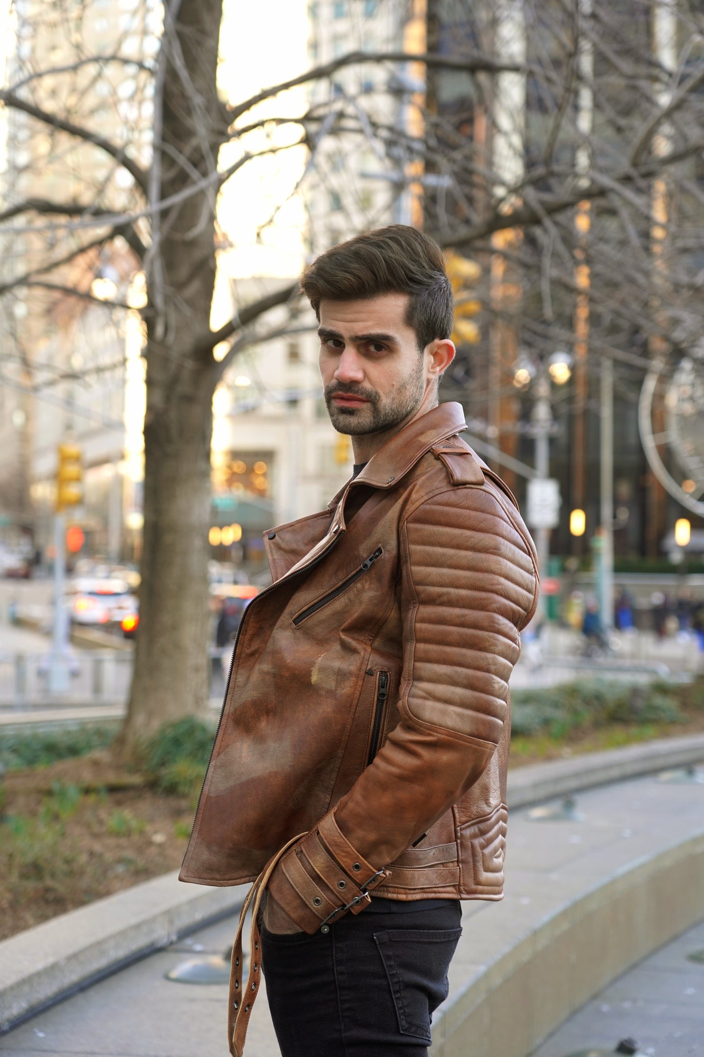 Chaqueta de Cuero Tabaco Subzero