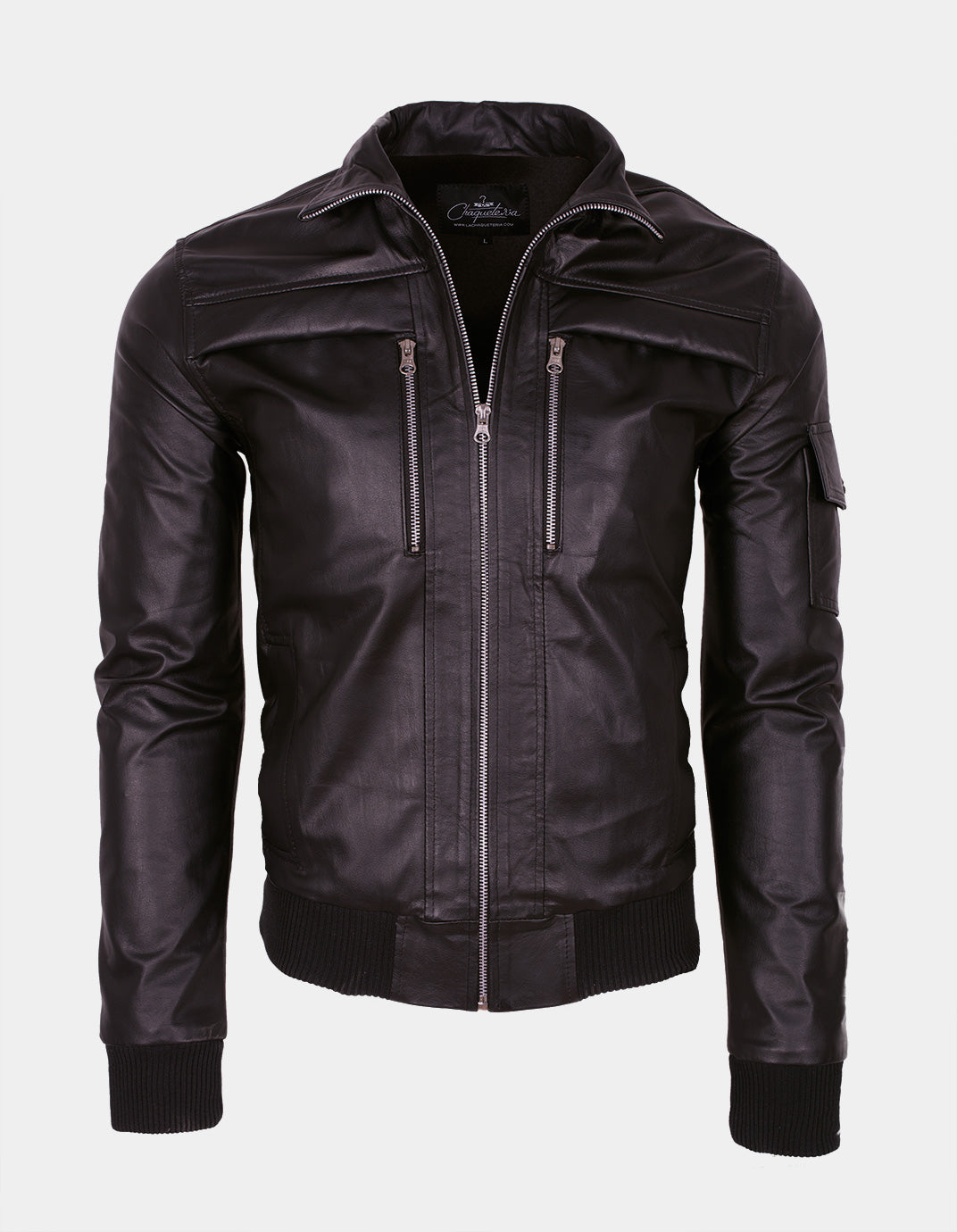 Chaqueta de Cuero Napa Negro Komodo