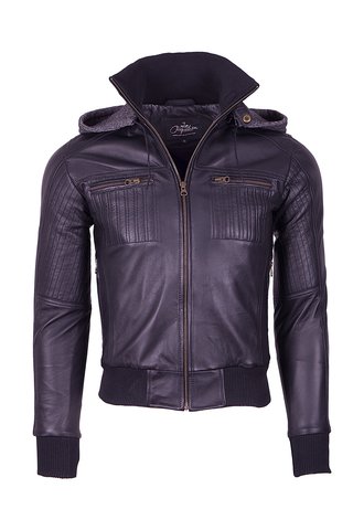 Chaqueta  de Cuero Negro Feder