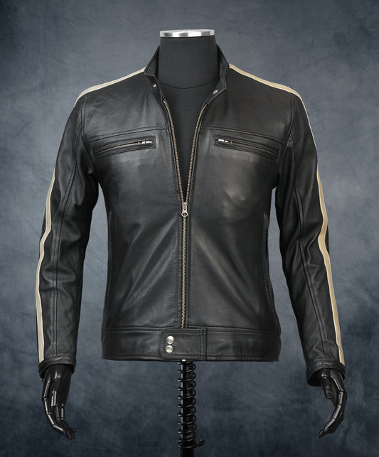 Chaqueta de Cuero Negro LCHL103