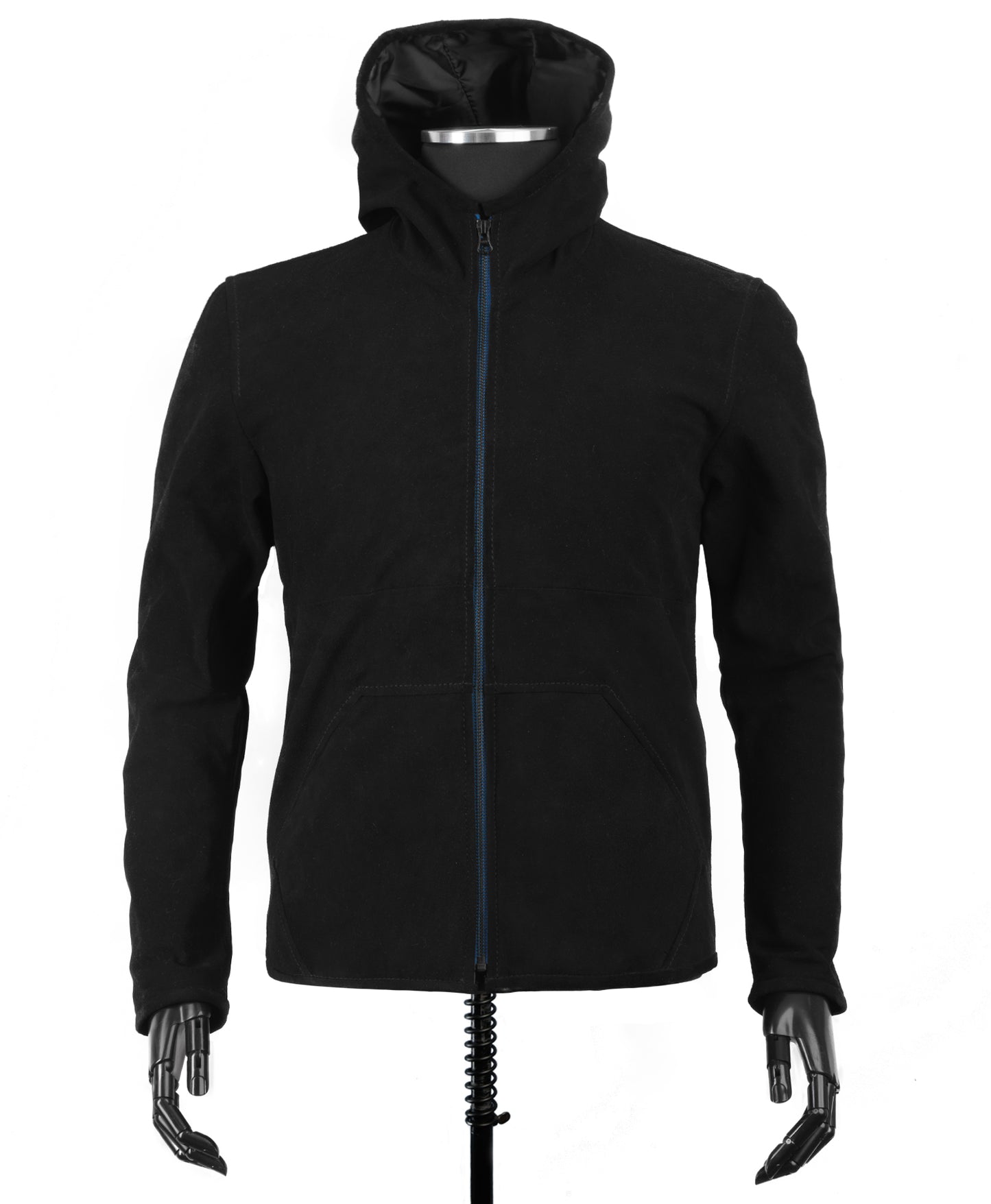 Chaqueta de Gamuza Con Capota Negra