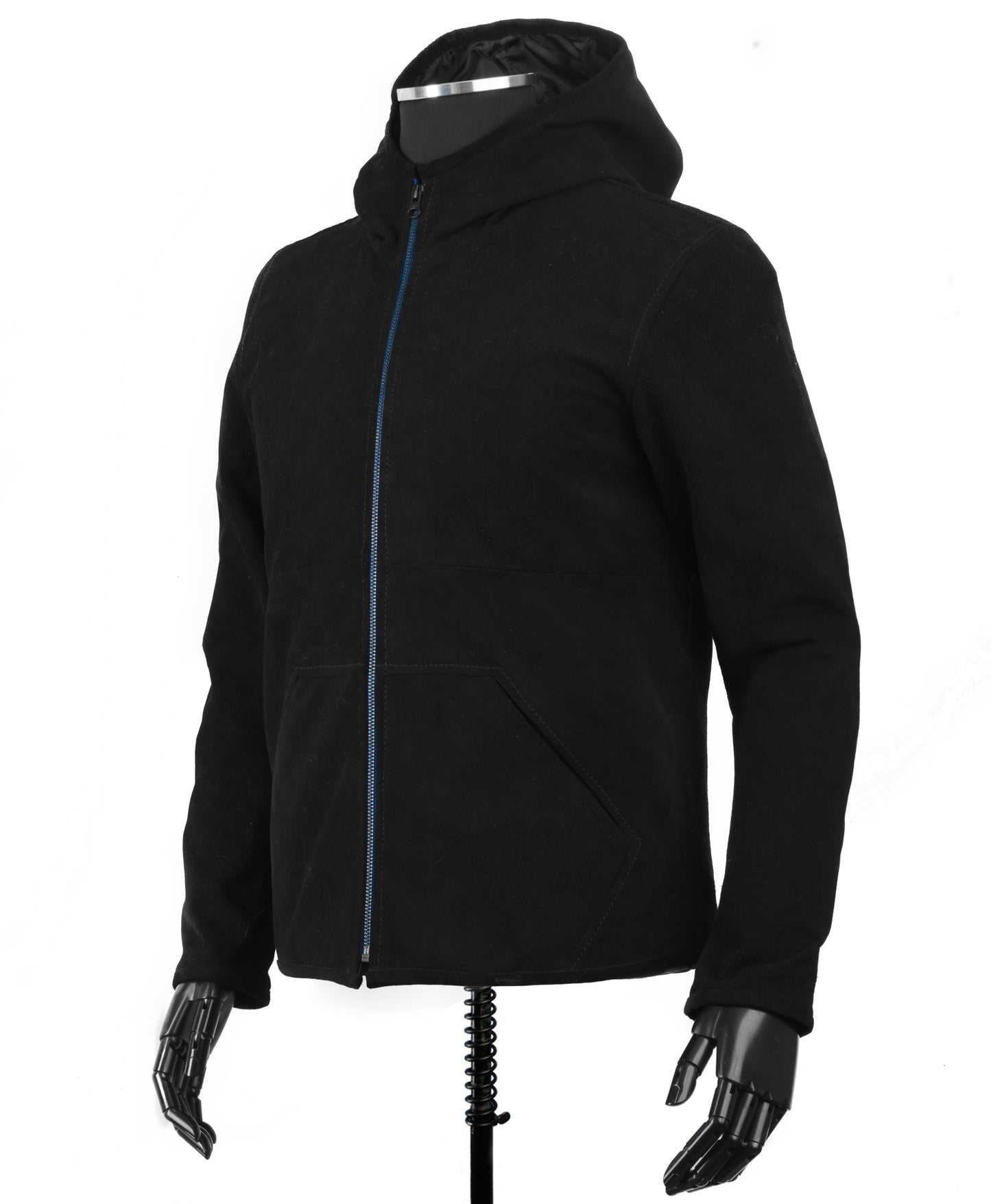 Chaqueta de Gamuza Con Capota Negra