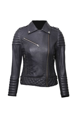 Chaqueta de Cuero Gris Nina Marca la Chaqueteria