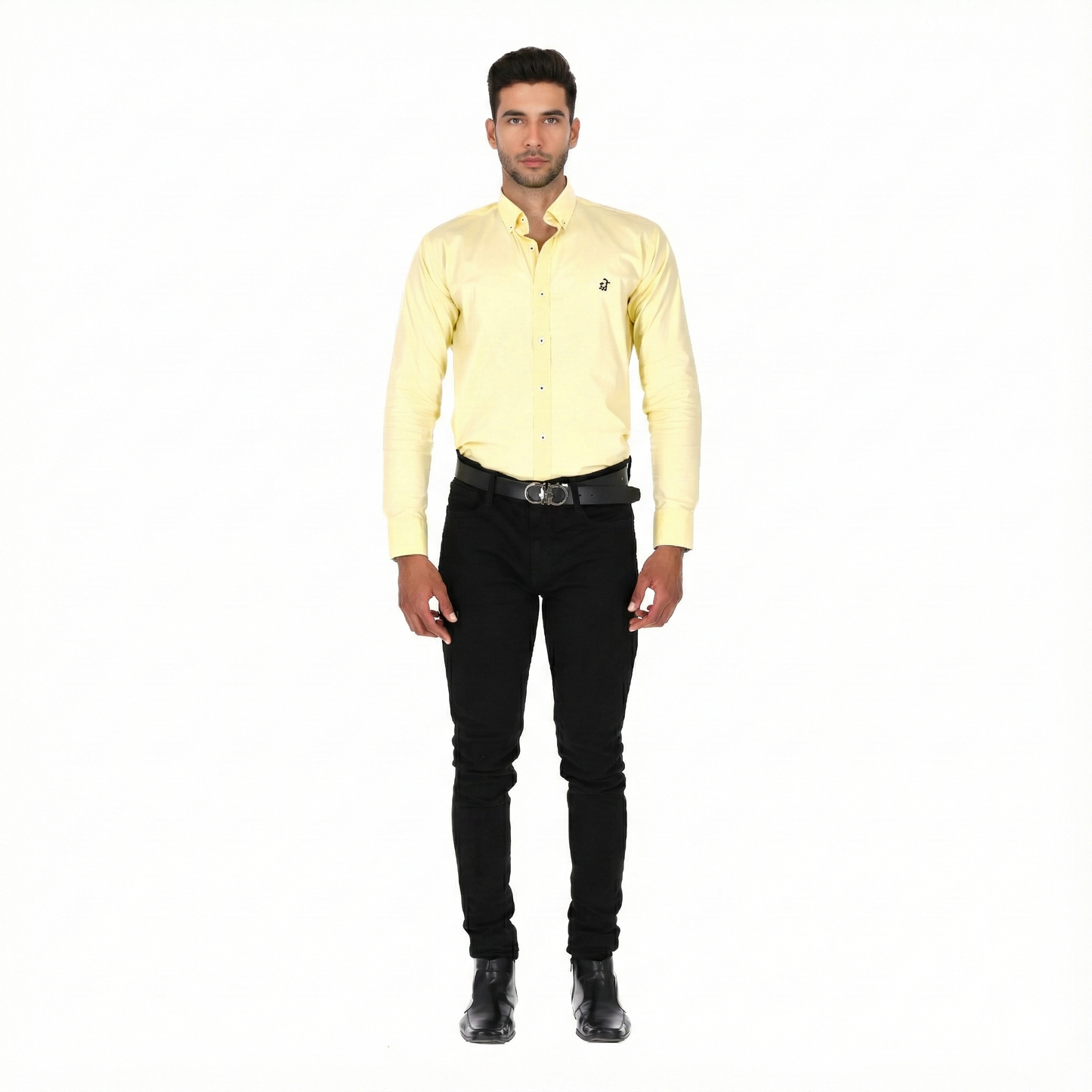 Camisa en Algodón 100% LCC2301 Amarillo Marca la Chaqueteria