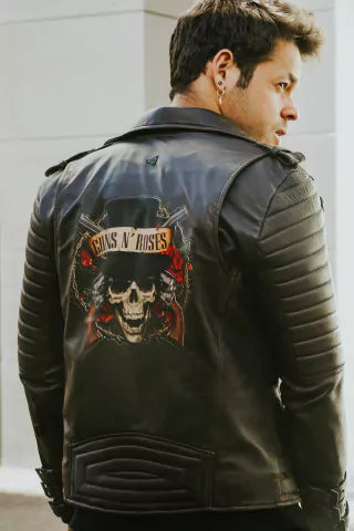 Chaqueta de Cuero Cafe Guns N' Roses Subzero