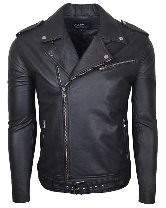 Chaqueta de Cuero Negro LCHL11