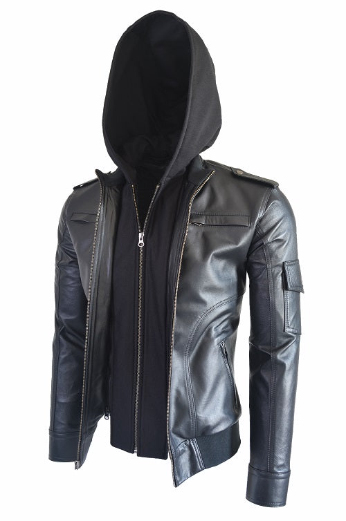 Chaqueta de Cuero Negro LCHL13 La Chaqueteria
