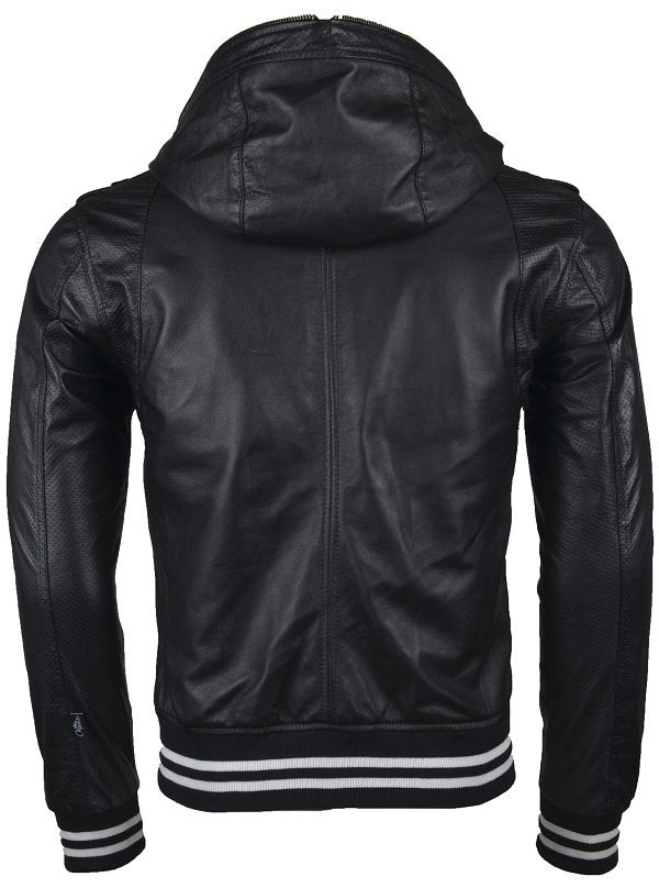 Chaqueta de Cuero Negro LCHL14