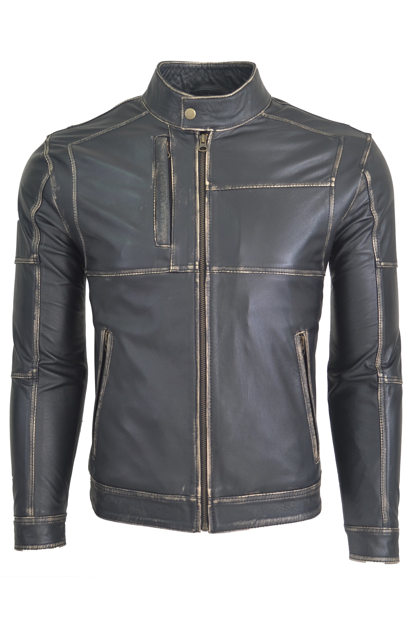 Chaqueta en Cuero Envejecido Marron LCHL16