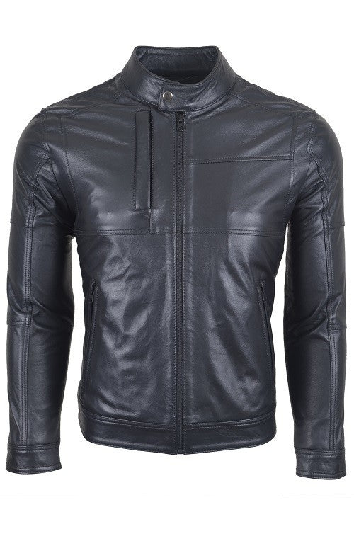 Chaqueta de Cuero Negro LCHL16