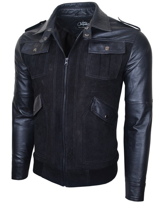 Chaqueta de Cuero Negro LCHL25