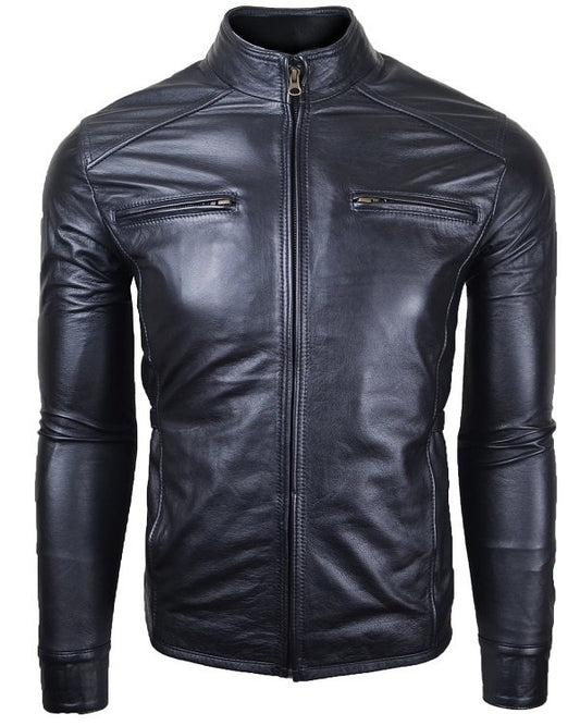 Chaqueta de Cuero Negro LCHL33