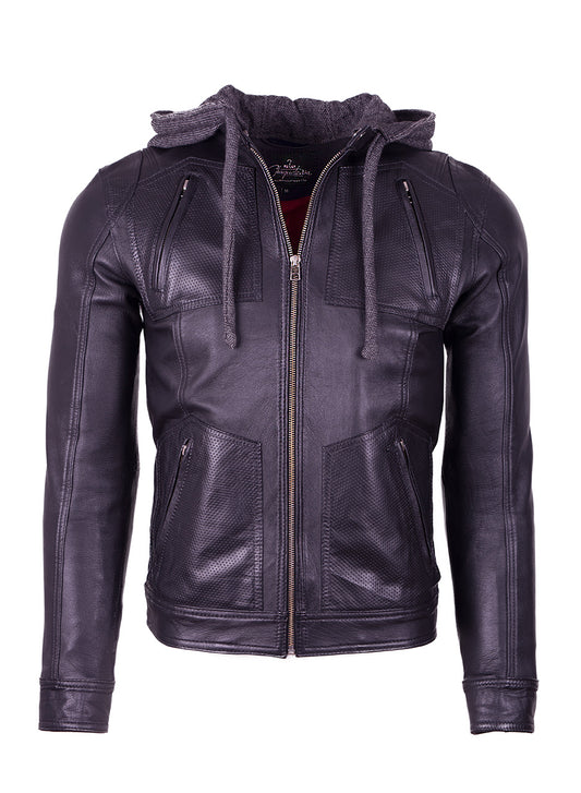 Chaqueta de Cuero Negro LCHL94