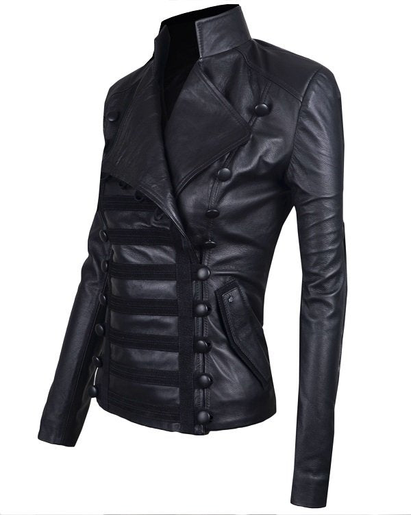 Chaqueta en Cuero Negro Napoleón W11 Marca La Chaqueteria