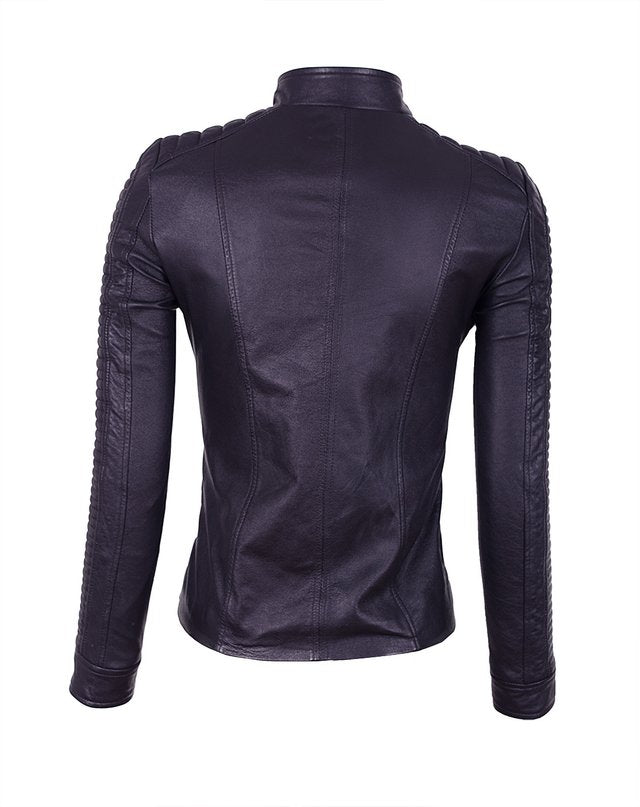 Chaqueta en Cuero Negro W15