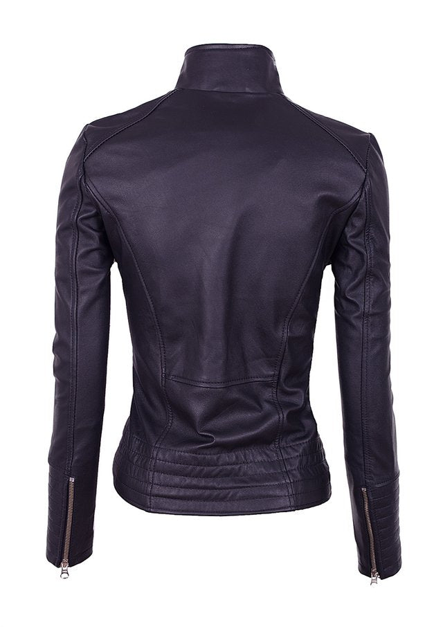 Chaqueta En Cuero Negro W49