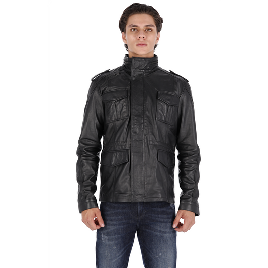 Chaqueta de Cuero Negro Fiyag Floki Marca La Chaqueteria