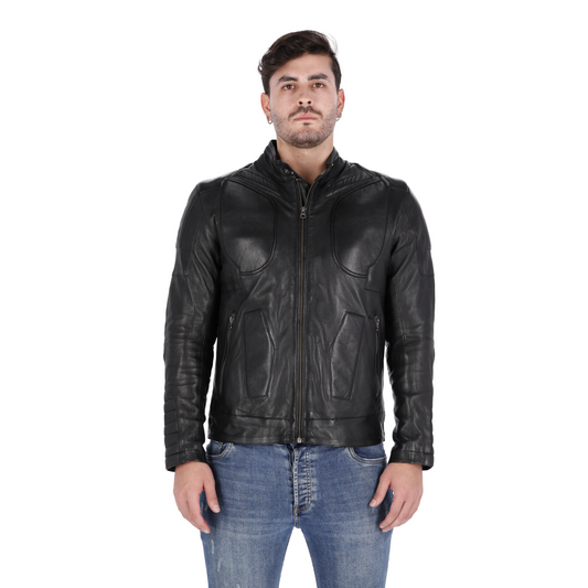 Chaqueta de Cuero Negro LCHL64