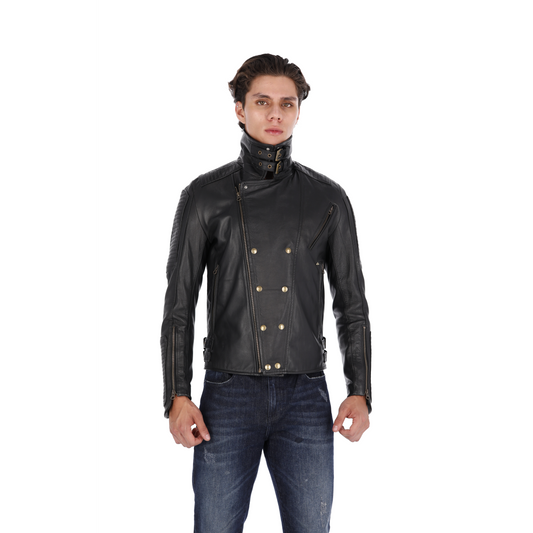 Chaqueta de Cuero Negro Dragon