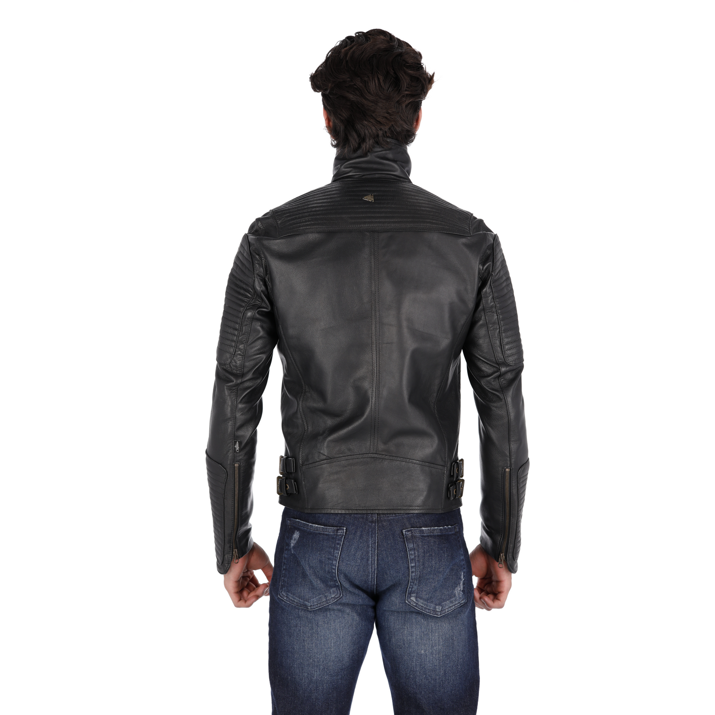 Chaqueta en Cuero Negro Dragon