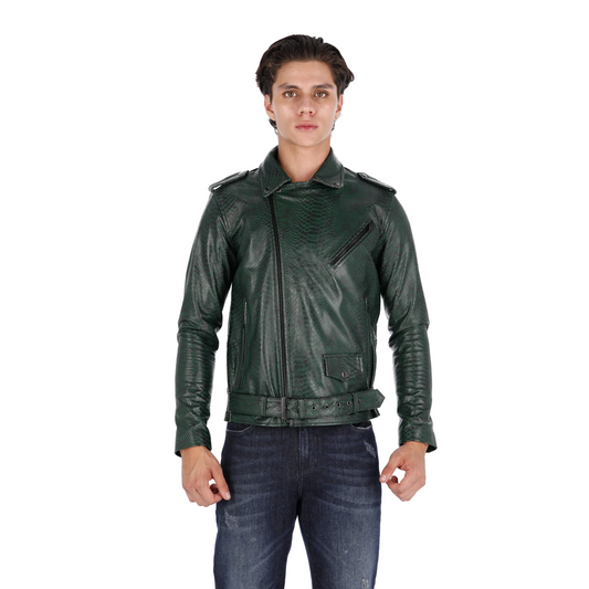 Chaqueta de Cuero Folia Verde Bison