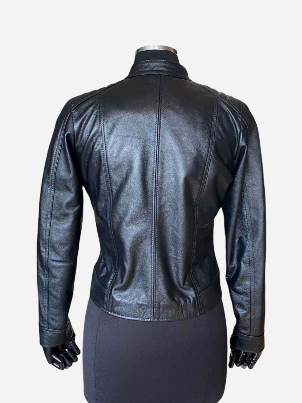 Chaqueta en Cuero Napa Negro W103