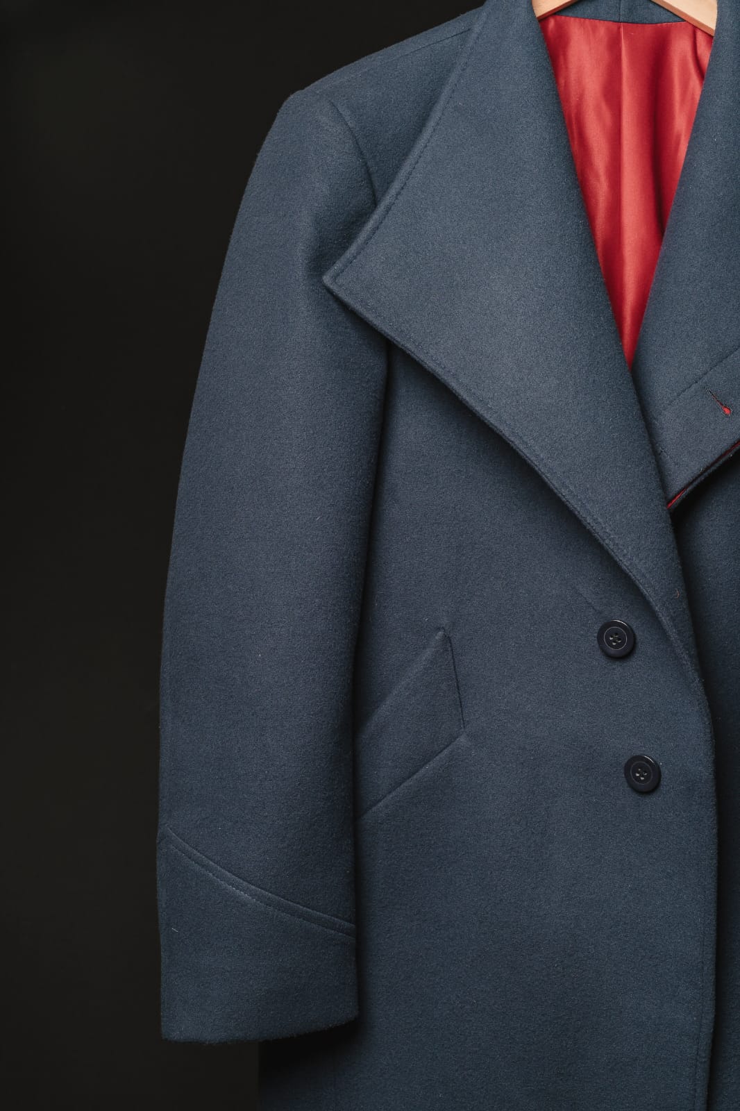 Abrigo en Paño Cashmere Azul