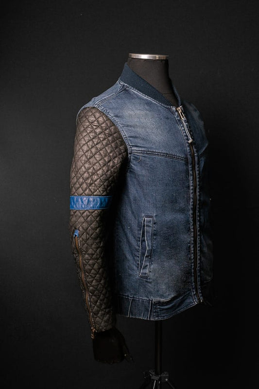 Chaqueta de Jeans Y Cuero Lang Marca La Chaqueteria