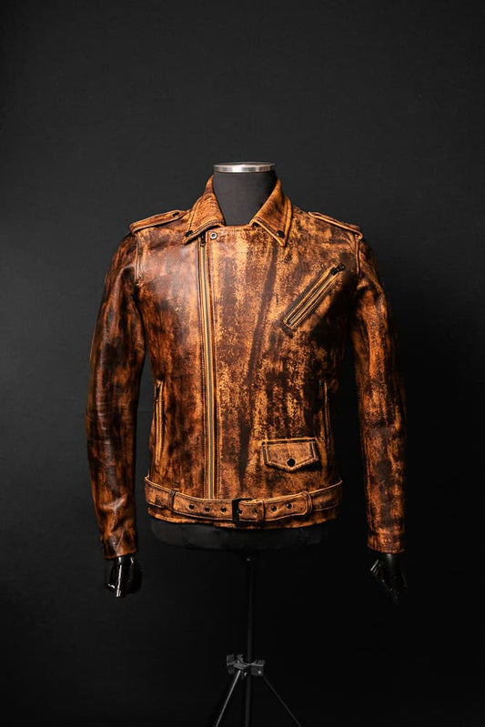 Chaqueta de Cuero Envejecido Natural Bison