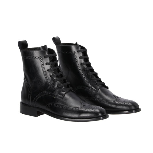 Botas en Cuero Negro Rushbell