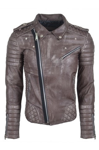 Chaqueta de Cuero Cafe Envejecido Blug