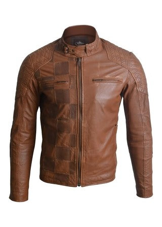 Chaqueta de Cuero Miel Burnell